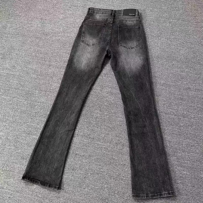 Männerkleeder Cleanfit High Grade Distressed Schwaarz a Gro Texturéiert Jeans Fir Jongen Gewaschen Retro Ausgeklappt Buedemlängt Hosen_voghion.com