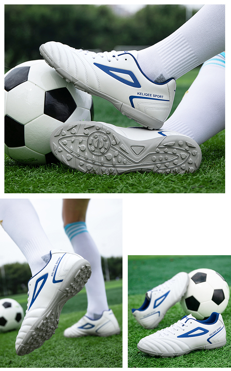 Vīriešu futbola apavi uz zāles, iekštelpu futbola apavi, īpaši viegli, neslīdoši, sporta futzāla unisex, zāles treniņu komforts_voghion.com