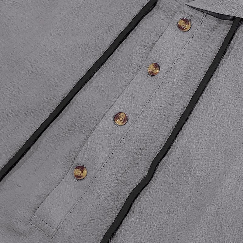 Completo da uomo in lino con camicia e pantaloncini - Completo casual estivo da spiaggia a maniche corte con vestibilità ampia_voghion.com