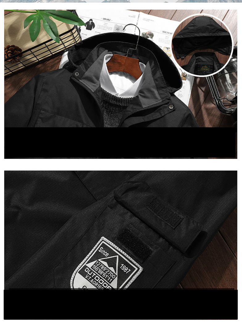 Men's Spring And Autumn Thin Hooded Hardshell Men's Single Layer Mountain Jacket Large Size_voghion.com