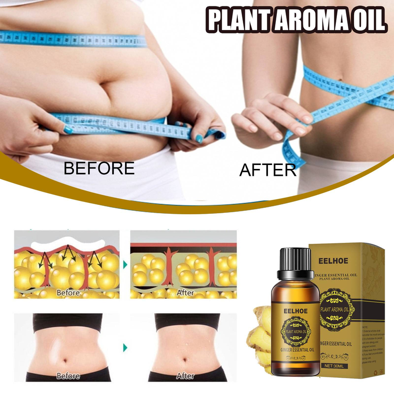 Ginger Essential Oil Firming Slimming Shaping Liquid Fat Burner Belly Sculpting Essential Promote Metabolism Body Massage Oil_voghion.com