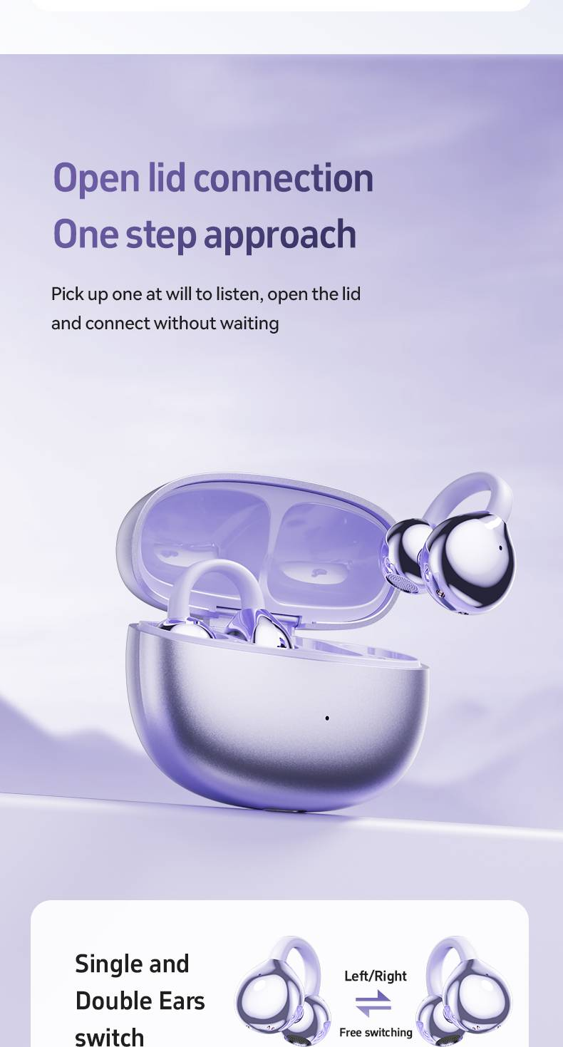Écouteurs Bluetooth intelligents M108 avec traducteur AI, écouteurs sans fil OWS à conduction aérienne à oreille ouverte à clipser_voghion.com