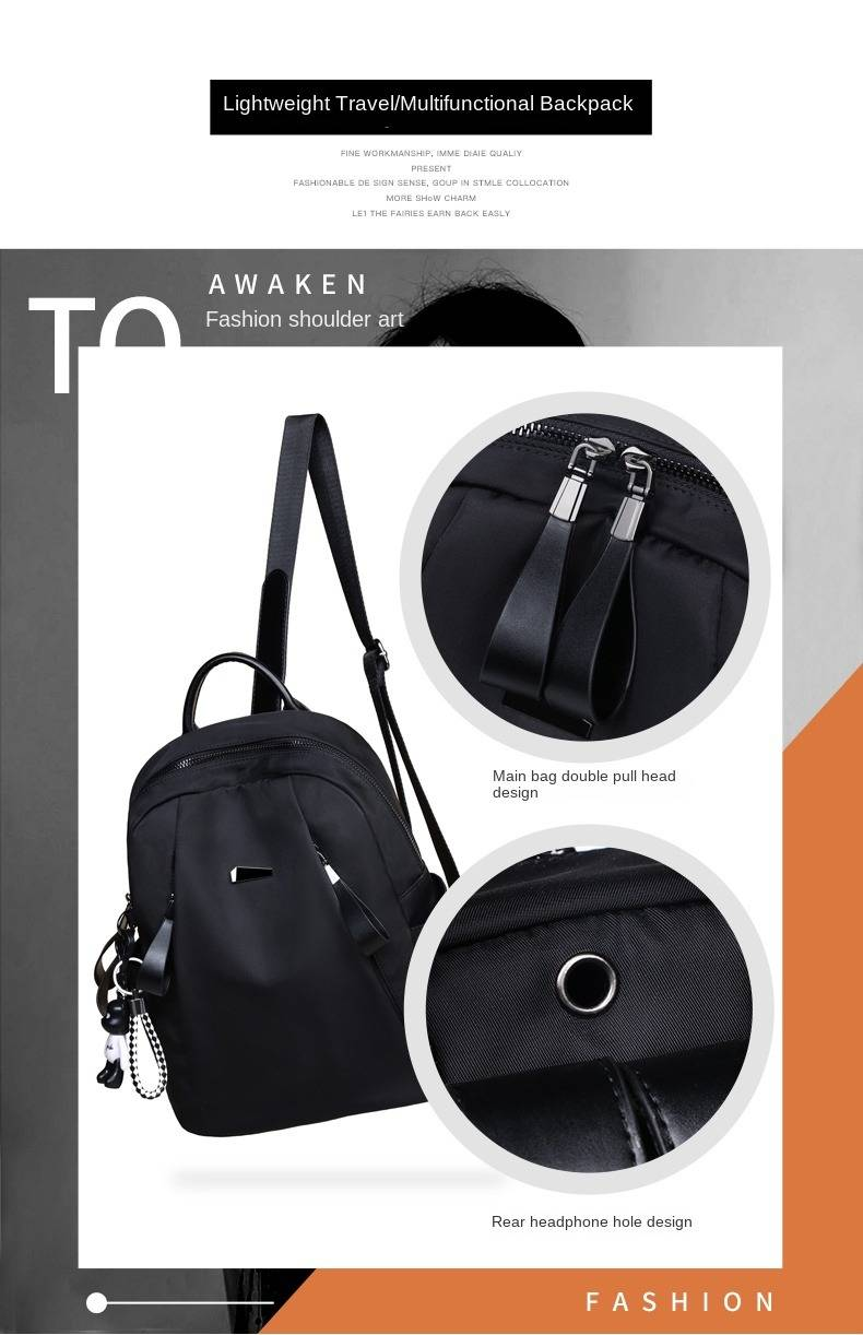 VINEY Backpack 2025 Summer New Large Capacity Oxford Cloth Backpack Women's Bag Ins Fashion Schoolbag_voghion.com