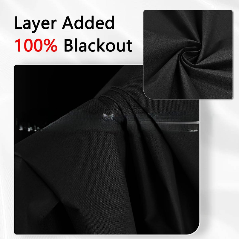 Cortinas térmicas blackout premium - 100% de bloqueio de luz com isolamento térmico (painéis de janela com proteção solar de cor sólida)_voghion.com