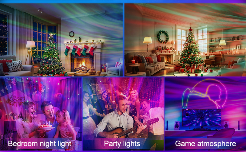 Projektor Galaxy z efektem zorzy polarnej - podwójna funkcja - projektor i lampka nocna, zasilanie przez USB, pilot i timer, dekoracja pokoju_voghion.com
