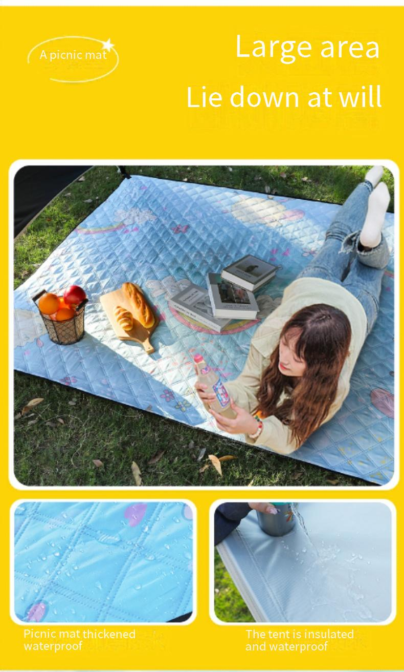 Blackout Camping Canopy Tent Waterproof UV Protection Sun Shelter With Portable Picnic Mat Arc Design Lightweight Easy Setup_voghion.com
