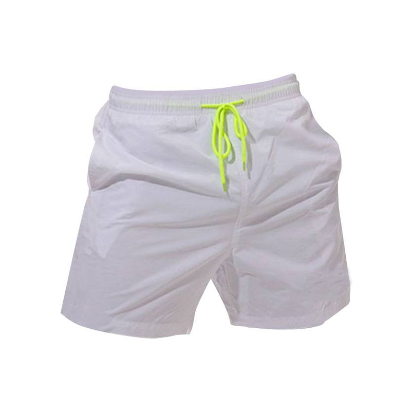 Short décontracté pour homme, couleur unie, taille élastique_voghion.com