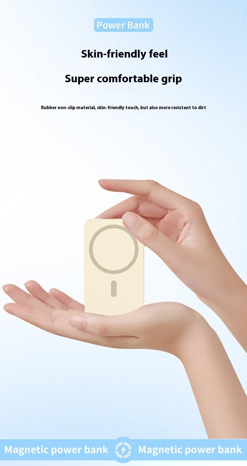 10000mAh Magnetic Wireless Power Bank With Stand & Built-in Cable Fast Charging & Portable For IPhone/Android_voghion.com