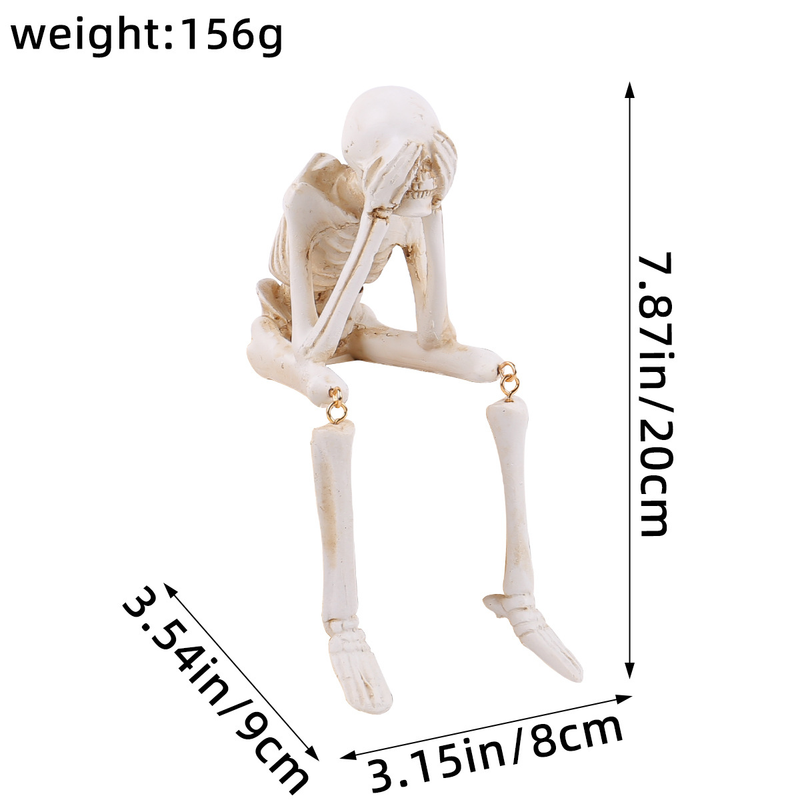 Halloween Skeleton Resin Ornaments Ghost Festival Atmosphere Do Not Listen, Watch, Do Not Talk About Skeleton Craft Decorations_voghion.com