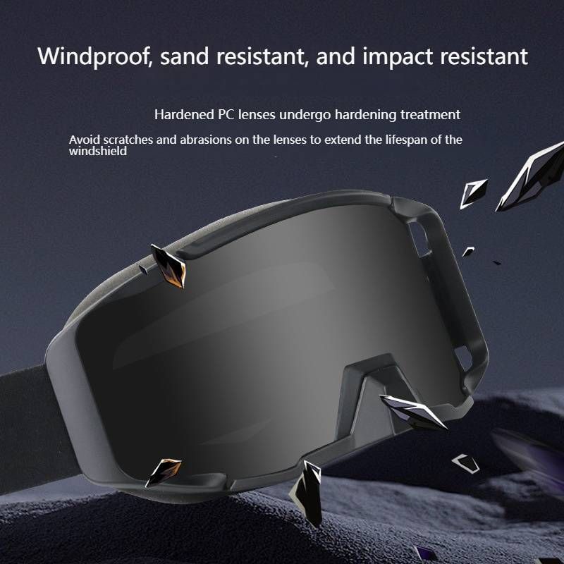 Unisex Motorcycle Goggles – Anti-Fog, UV Protection, Interchangeable Lenses For Off-Road Riding, Cycling & Adventure Sports (Multiple Colors)_voghion.com