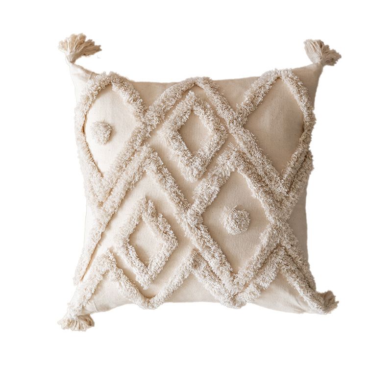 Modern Tufted Throw Pillow Cover - Stylish Geometric Patterns For Sofa, Bed, Office & Car - 45x45cm_voghion.com