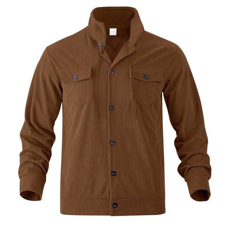 Men's Corduroy Jacket – Single-Breasted Notch Lapel, Breathable & Wrinkle-Resistant, Multi-Pocket Casual Blazer (S-XXXL, Autumn Essential)_voghion.com