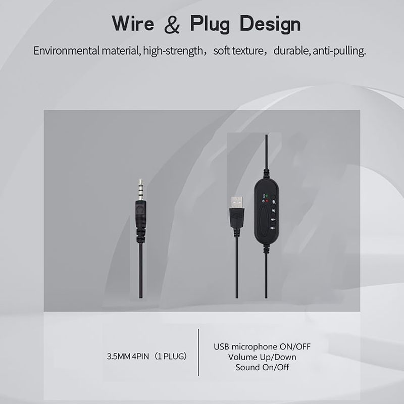 Cuffie cablate SY490 universali con cancellazione del rumore, cuffie binaurali USB con microfono per l'insegnamento online_voghion.com