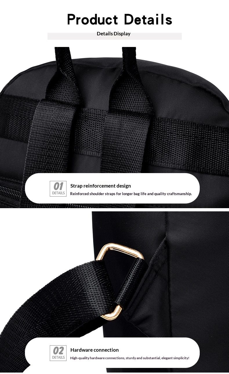 Satin Satin Factory Direct Sales 2024 New Trendy Korean Version Versatile Single Shoulder Crossbody Fashion Oxford Cloth Backpack_voghion.com