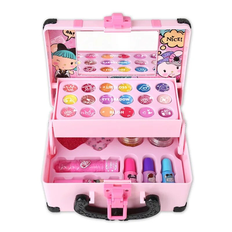 Make-up-Set für Kinder, Make-up-Set für Mädchen, Prinzessinnen-Make-up-Set, ungiftiges Kosmetikspielzeug, frühes Lernen, pädagogisches Spielzeug für Mädchen, Geschenk_voghion.com