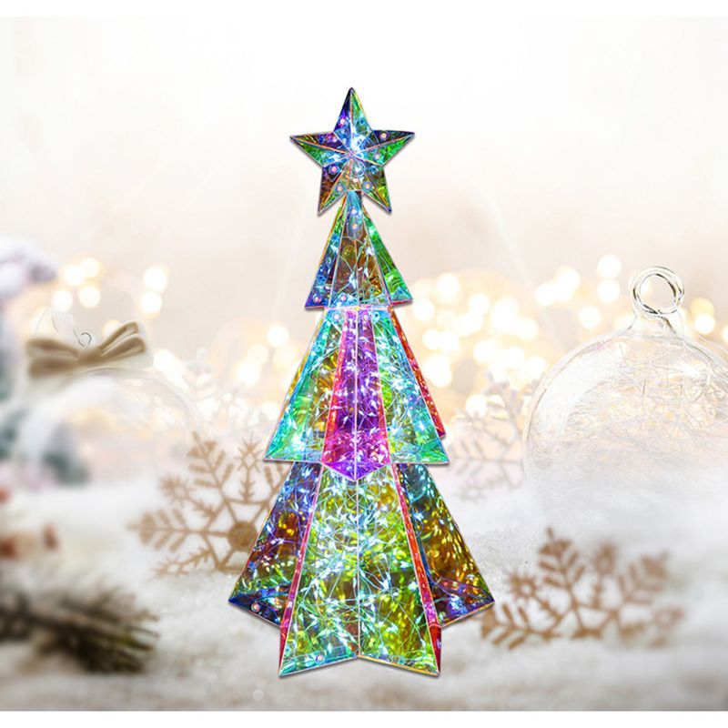 37cm Glowing Decorative Ornament Transparent Iridescent Christmas Tree For Living Room And Window Display Atmosphere_voghion.com
