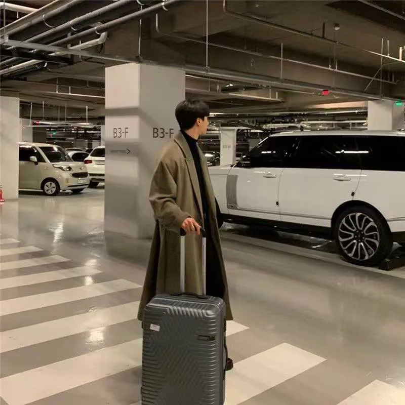 Herren 2022 Herbst Winter Extra Langer Woll-Trenchcoat Marke Männer Kaschmir Lose Beiläufige Einreihige Mantel Männlich_voghion.com