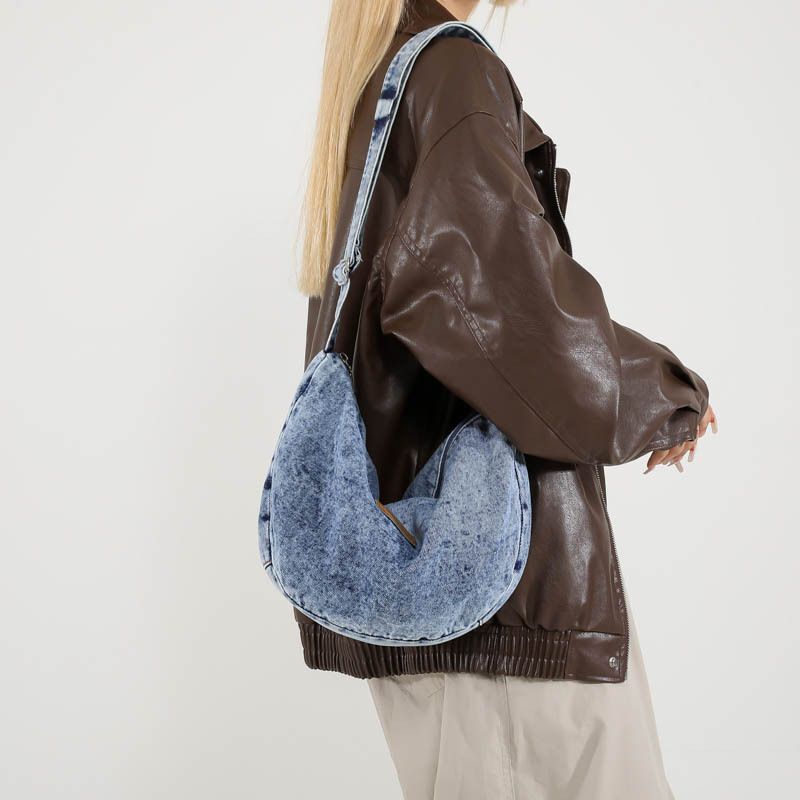 Women's New Shoulder Simple Ladies Denim Dumpling College Student Fashion Canvas Bag_voghion.com