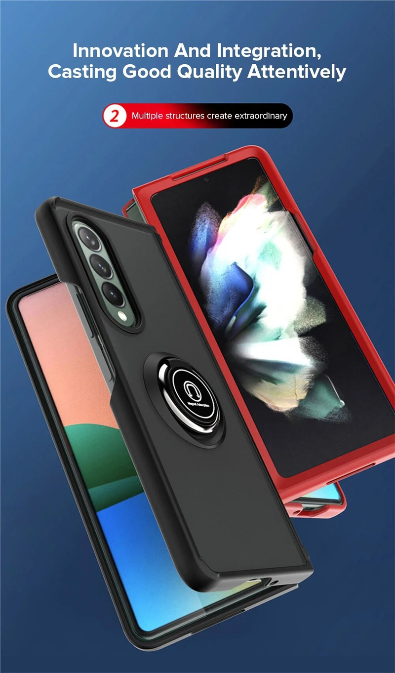 Matte harte PC-Rückseite für Samsung Galaxy Z 5 Fold 4 ZFold3 5G Automagnethalterring Stoßfestes Coque_voghion.com