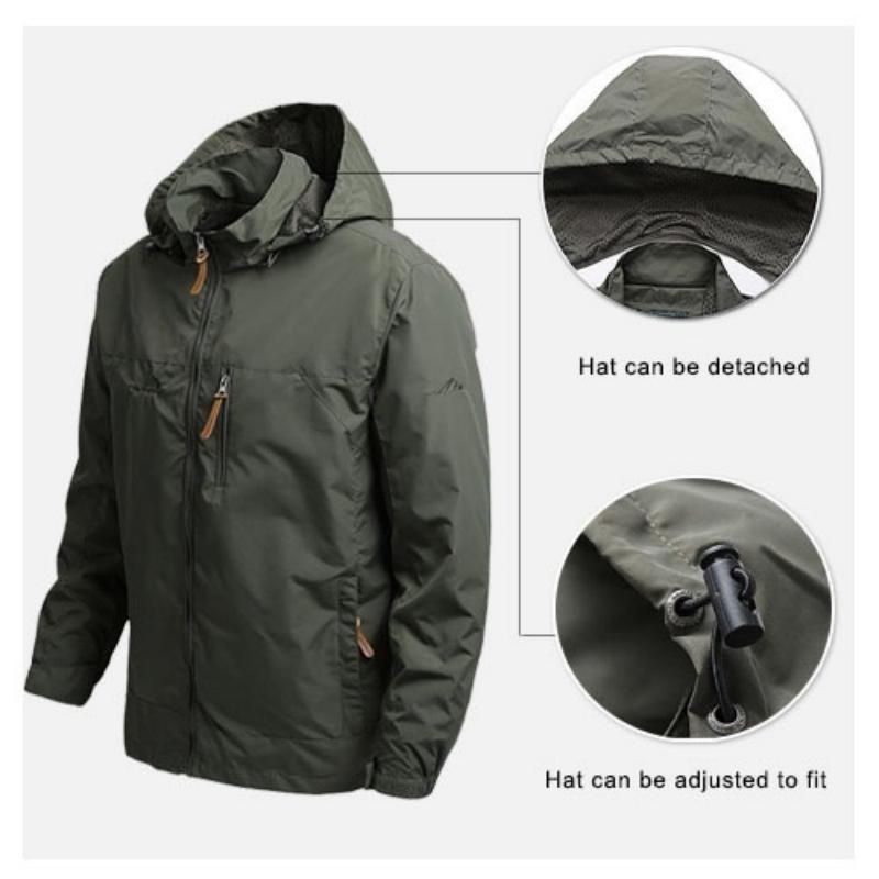 DesignerMen's Military Rain Tactical Jacket Casual Sport Waterproof Jacket Coat Hoodie Windbreaker Coat Riding Jacket Menswear Layer_voghion.com