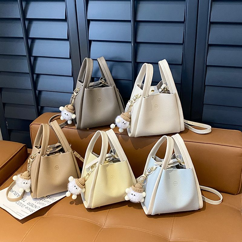 Lychee Pattern Basket Mother-Daughter Versatile Simple Soft Leather Stylish Niche Fashion New Single Shoulder Women's_voghion.com