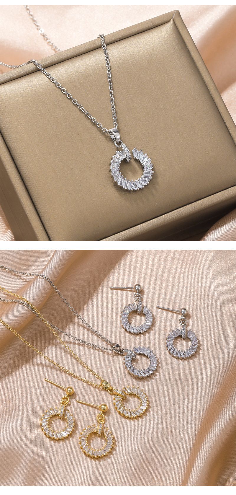 Titanium stalen ketting, schattige, coole geometrische hanger voor vrouwen, eenvoudige persoonlijkheid, micro-ingelegde zirkonia-nis_voghion.com