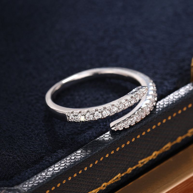 Cao Shis minimalistischer Zirkonia-Ring für Damen mit verstellbarer Öffnung, modischer Ring für den Alltag, beliebter Stil_voghion.com