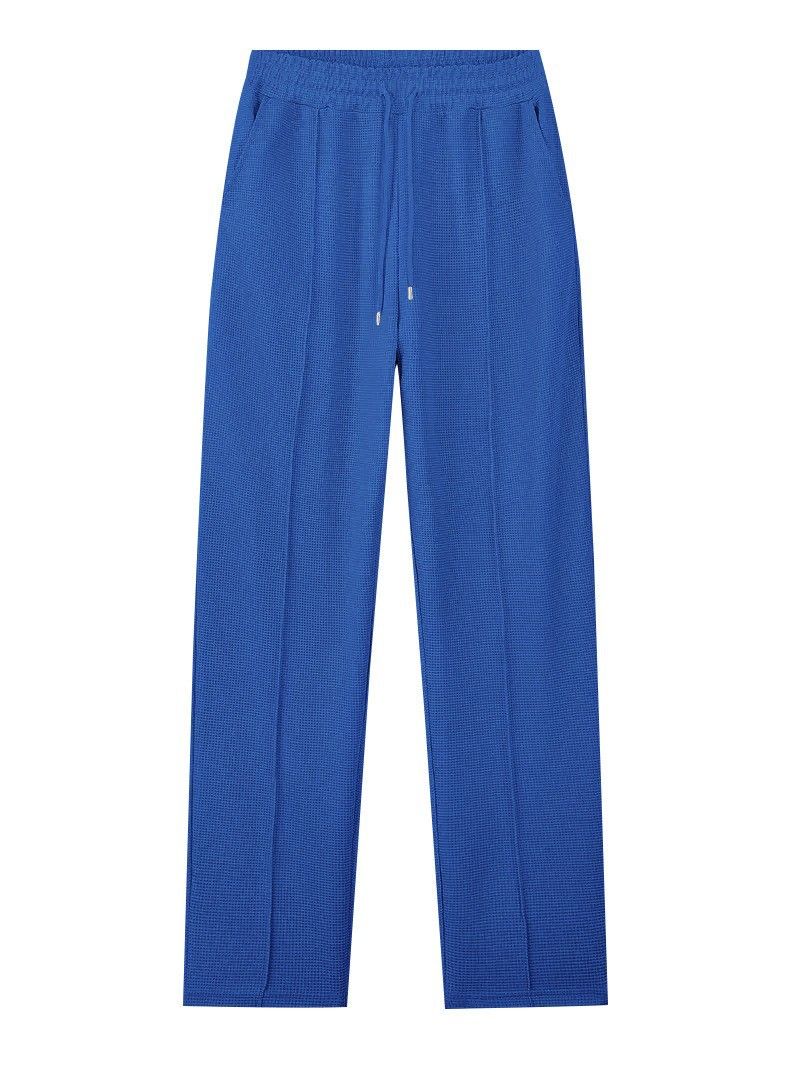 Men's Clothing Spring And Autumn Solid Color Waffle Lapel Zipper Long Sleeved Trousers Casual Suit_voghion.com