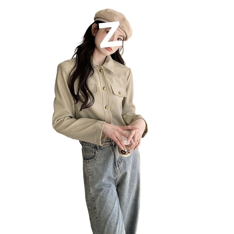 Veste de moto courte en cuir pour femme, style américain, printemps-automne 2025, nouvelle collection décontractée et polyvalente, tendance_voghion.com