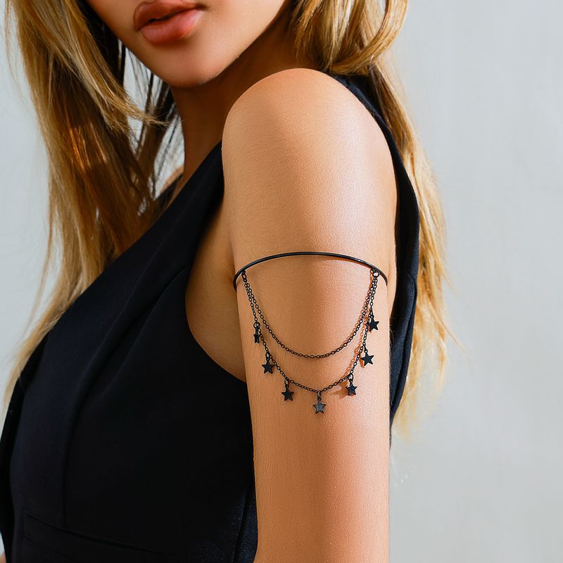 jewelry Sweet Cool Gothic Cross Butterfly Chain Multi Layer Open Arm Bracelet Leg Chain_voghion.com