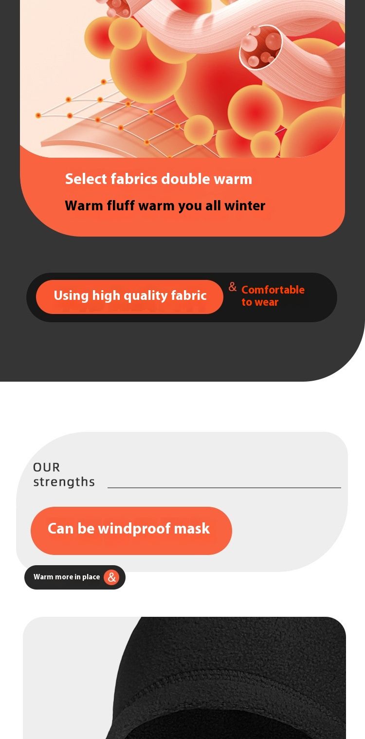 Autumn winter cycling face mask windproof integrated with fleece fluffy hat multifunctional sports and warm headband_voghion.com