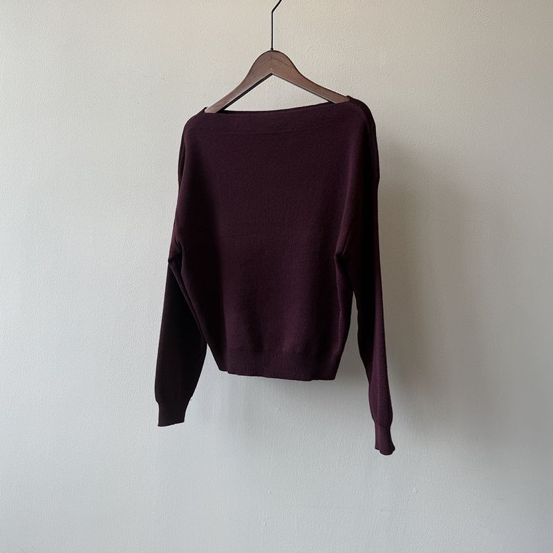 Yanshuang Koreaanse stijl gestreepte elegante off-shoulder gebreide trui voor vrouwen herfst high-end losse afslankende basis shirt_voghion.com