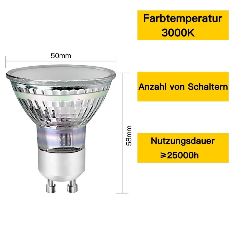 Glitzerlife 10ER GU10 LED Warmweiß 4W Leuchtmittel Lampe Ersetzt 40W Halogenlampe 3000K Energiesparlampe Abstrahlwinkel 110° Spot Reflektor Birne - Nicht dimmbar_voghion.com