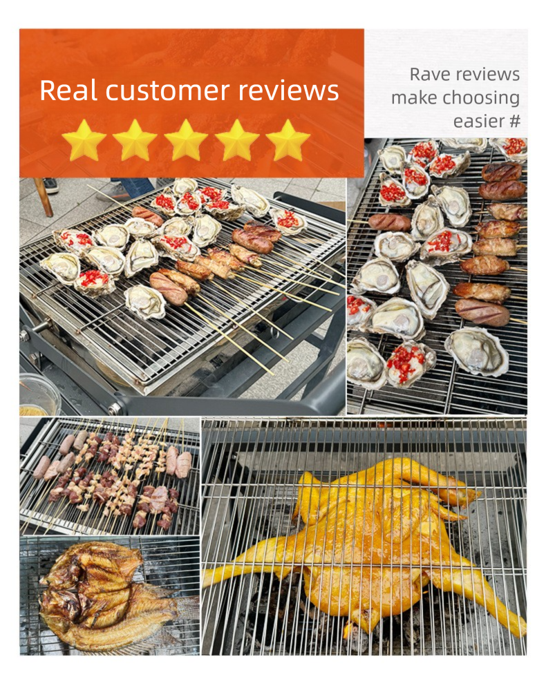 Nuovo barbecue girevole pieghevole portatile da campeggio Flip BBQ per uso domestico, griglia a spiedo brevettata_voghion.com