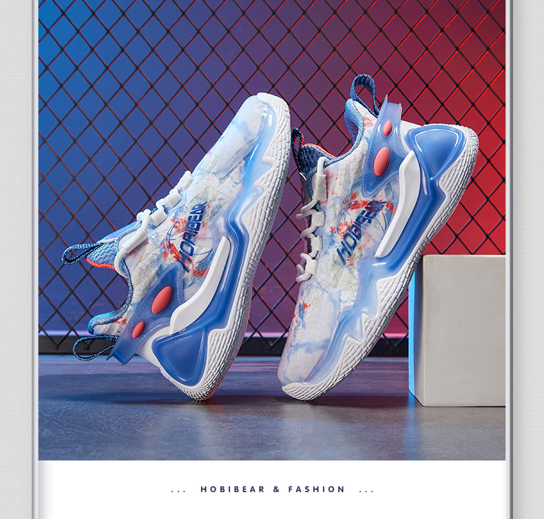 Kids' shoes spring new basketball shoes breathable fabric medium and large children's boys' trendy shoes_voghion.com