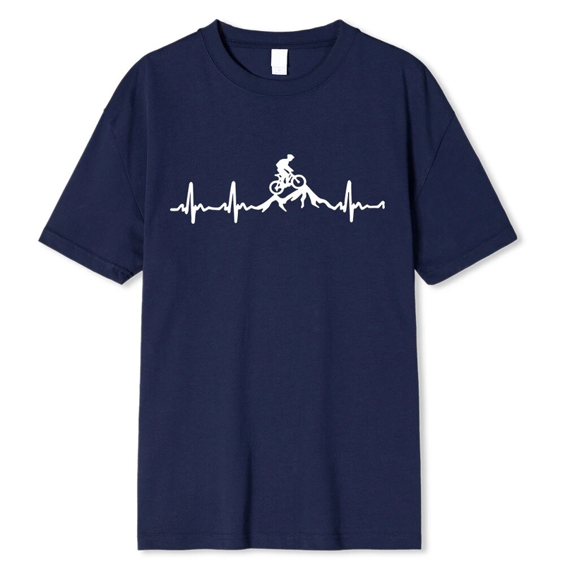 VTT battement de coeur vélo hommes T-shirts décontracté imprimé 2024 été manches courtes noir t-shirt T-shirts grande taille Camiseta_voghion.com