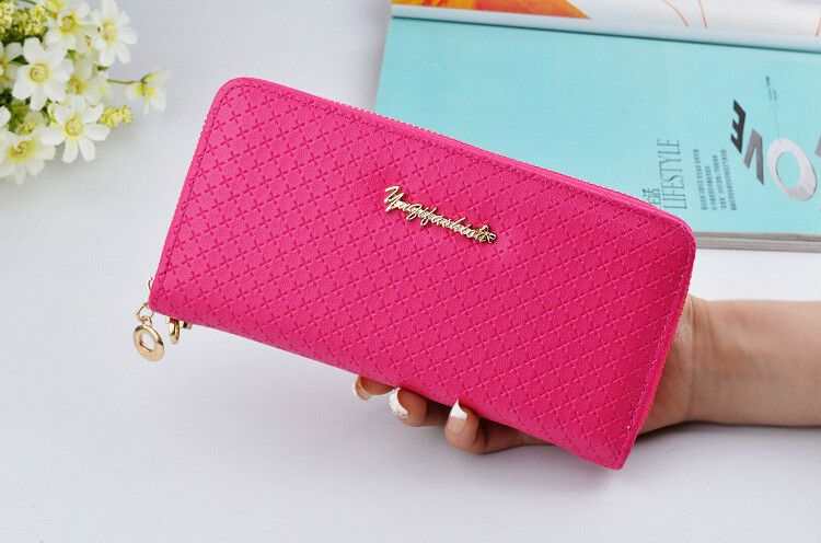 Borsa da donna con cerniera Borsa pratica da donna di grande capacità in pelle PU Portafoglio femminile a sezione lunga_voghion.com