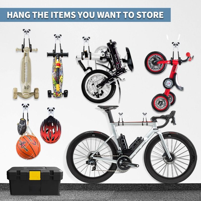 Garage Storage Hooks 10 Pieces Heavy Steel Tools Utility J Wall Mount Suitable For Bicycles Chair Ladders And Garden Finishing_voghion.com