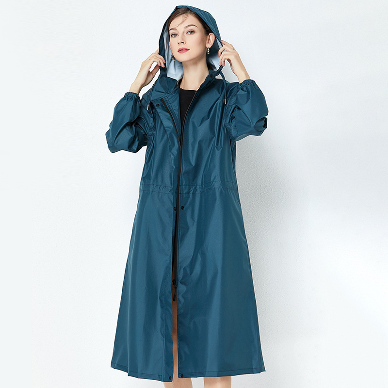 Dammen Waasserdicht Laang Reenmantel Damen Reenmantel Kapuzen Trenchjacket Windbreaker Liicht Outdoor Wanderreenkleeder_voghion.com