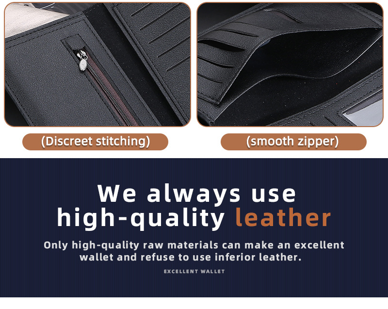 Men's Long Wallet, Personalized Design Crocodile Head Multi-card Slot Zipper Business Wallet_voghion.com