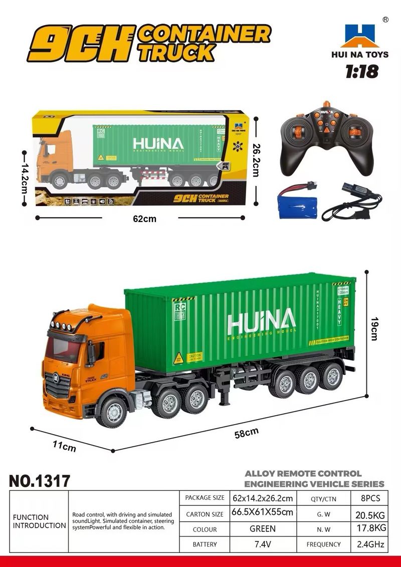 Mother & Kids 1:18 Scale 9-Channel Remote Control Alloy Fire Truck Realistic Design LED Lights Premium Construction Vehicle Toy For Kids & Collectors_voghion.com