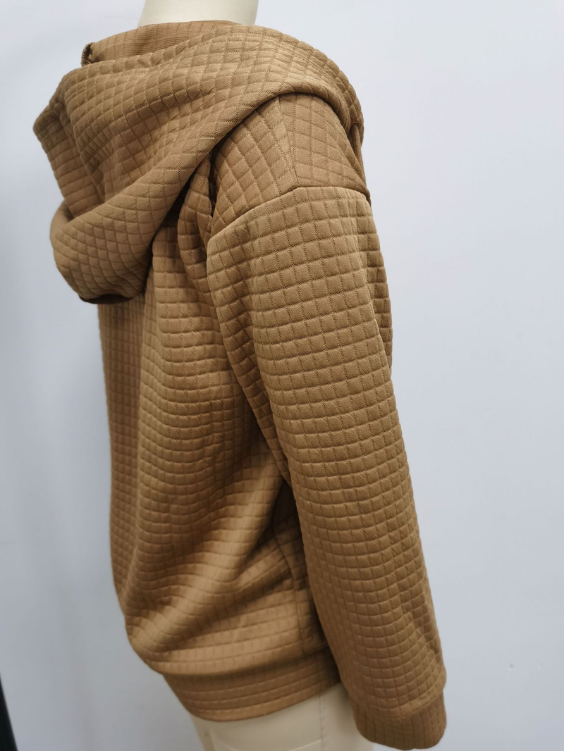 2023 Damen-Strickjacke mit Reißverschluss und Kapuze, langärmelig_voghion.com