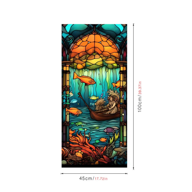 flower sea static glass sticker PVC glue free window sticker home decoration window flower glass sticker_voghion.com