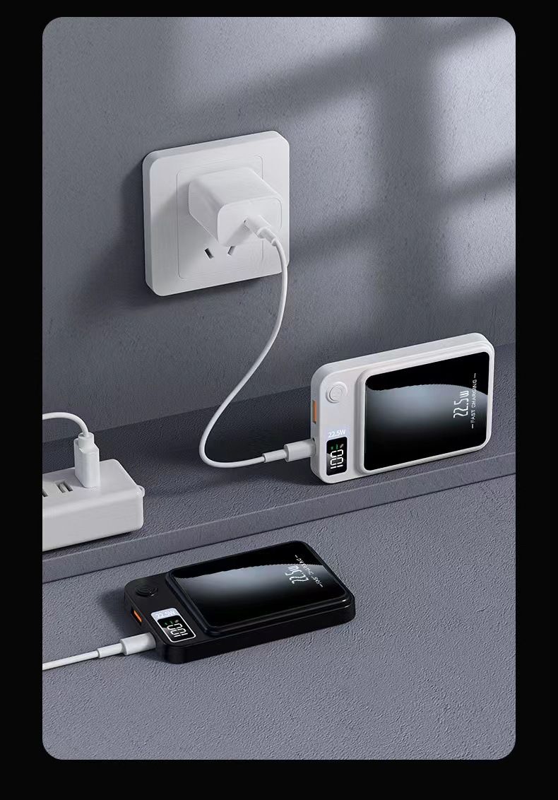Powerbank Magnetisk Trådløs Powerbank 20000 mAh 22,5W Tovejs Hurtigopladning Mini Mobil Powerbank_voghion.com