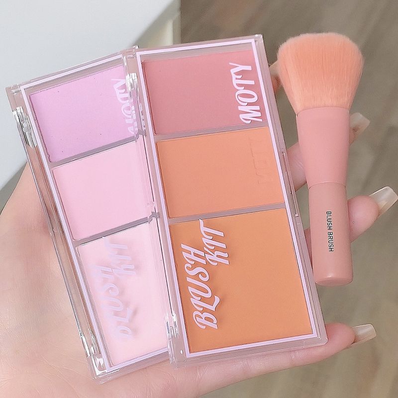 MOTY dreifarbiges Rouge-Püree-Rouge-Puder ist zart und einfach zu handhaben, um die Farbe und Vitalität des Mädchens zu zeigen, tragbar und günstig_voghion.com