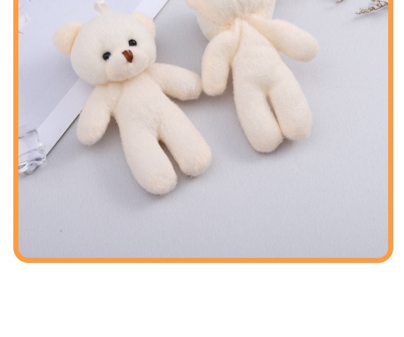 Teddy Little White Keychain Bag Beige jumpsuit Plush Pendant Naked Bear_voghion.com