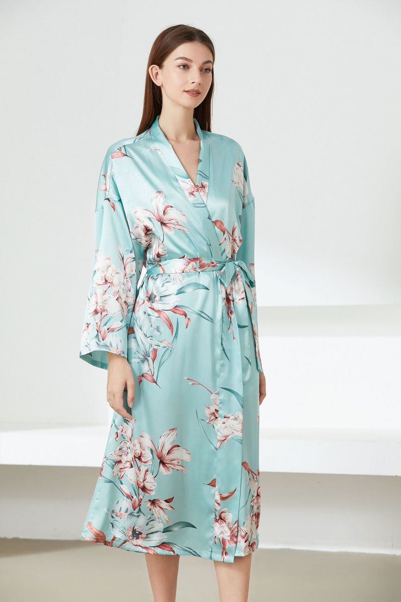 Nachtwäsche für Damen, Pyjamas für Damen, Shorts mit Hosenträgern aus Seide, bedrucktes mittellanges Nachthemd mit Schnürung, sexy Pyjamas, Homewear_voghion.com