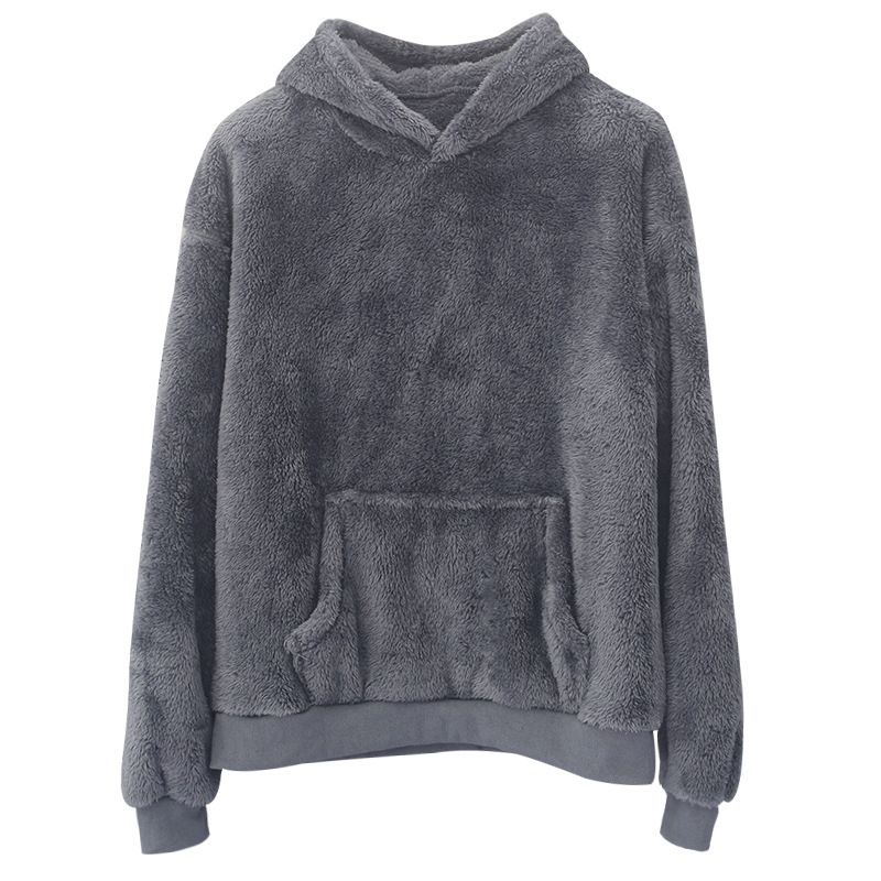 Herren-Kapuzenpullover mit Fleecefutter | Winterpullover mit Sherpa-Innenseite, Oversize-Passform, warm und weich, Streetwear-Casual, Reißverschlussfreies Design_voghion.com
