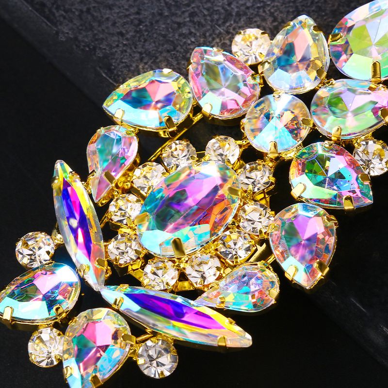 All-match Retro Geometric Gem Colorful ring Women's Hot Selling Exaggerated Oval Opening ring for Children ring_voghion.com
