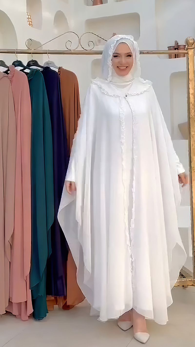 Dameskleding Capuchon Sjaal Lange Jurk Turkse Cardigan Robe_voghion.com